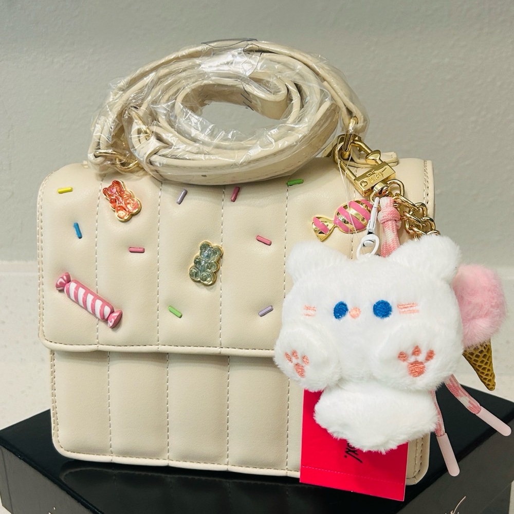 🆕😻Plush Kitty Cat Velour Keychain Charm NWT - Picture 3 of 9